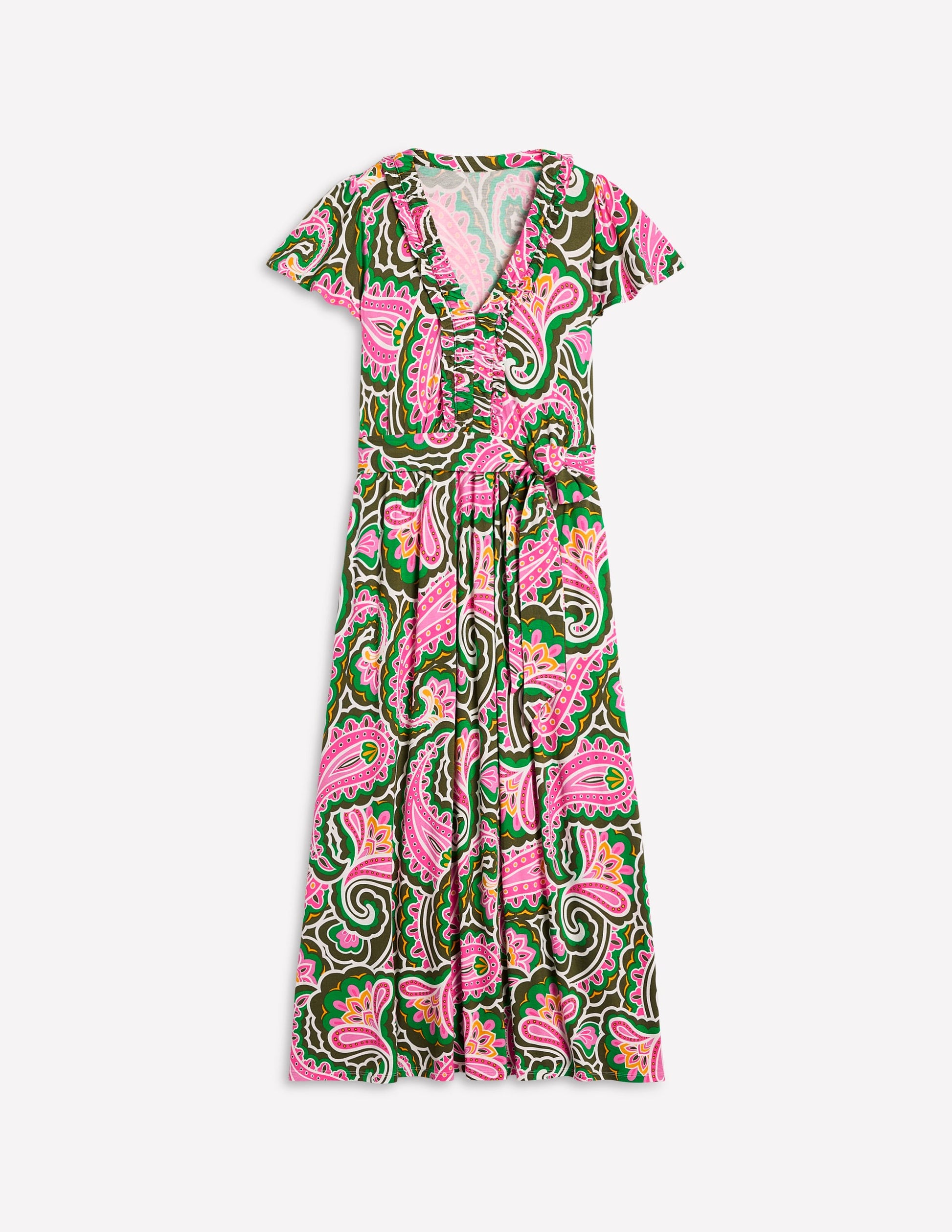 Nicola Jersey Tea Dress-Multi, Scallop Paisley-6