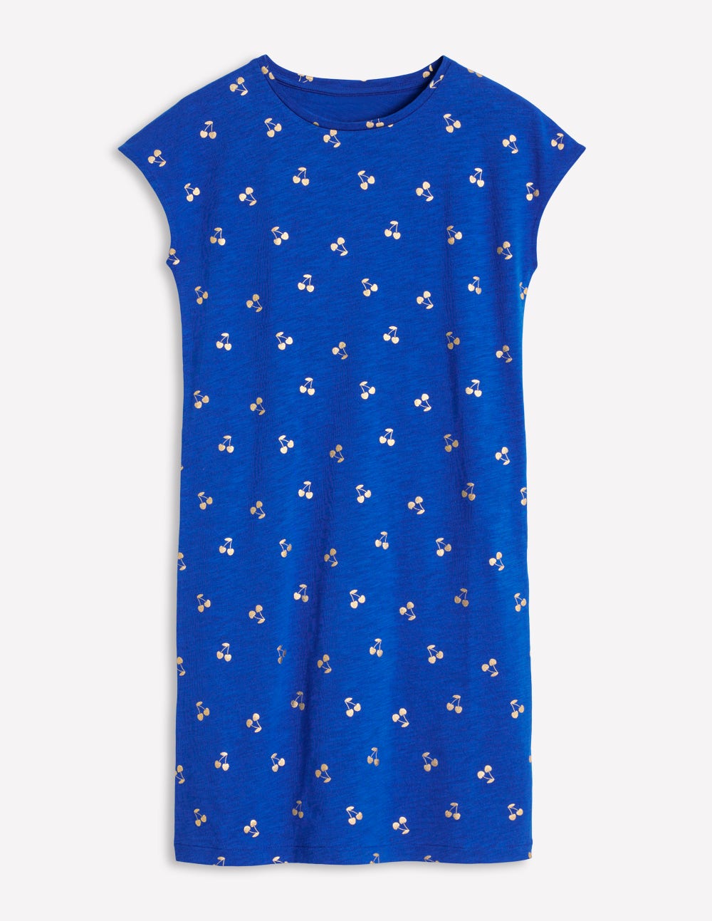 Leah Jersey T-shirt Dress-Gallery Blue, Cherry Ditsy-5
