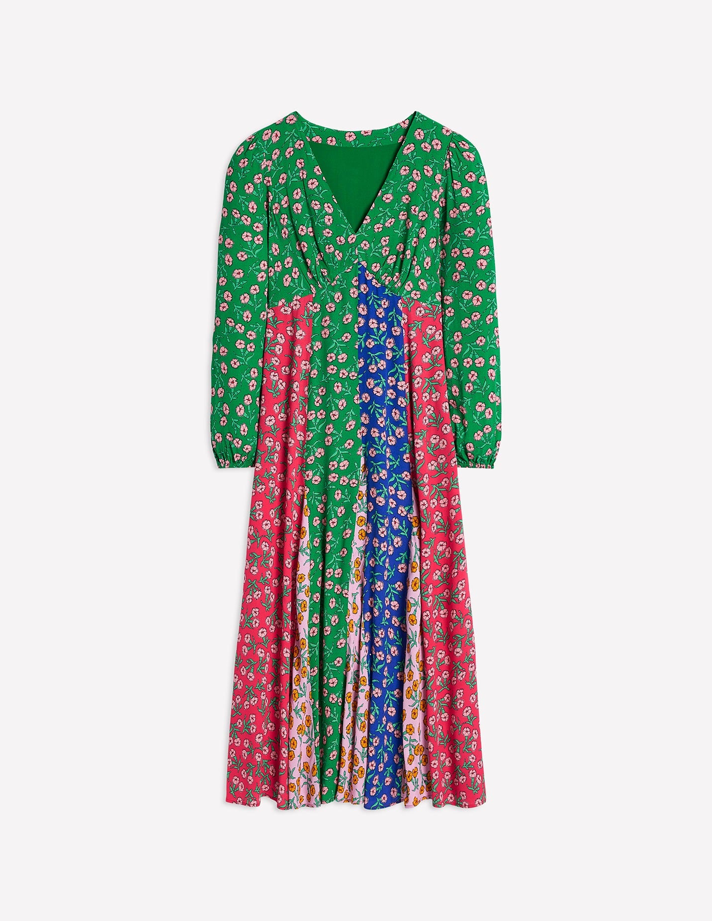 Lisa Long Sleeve Tea Dress-Hotched, Carnation Sprig