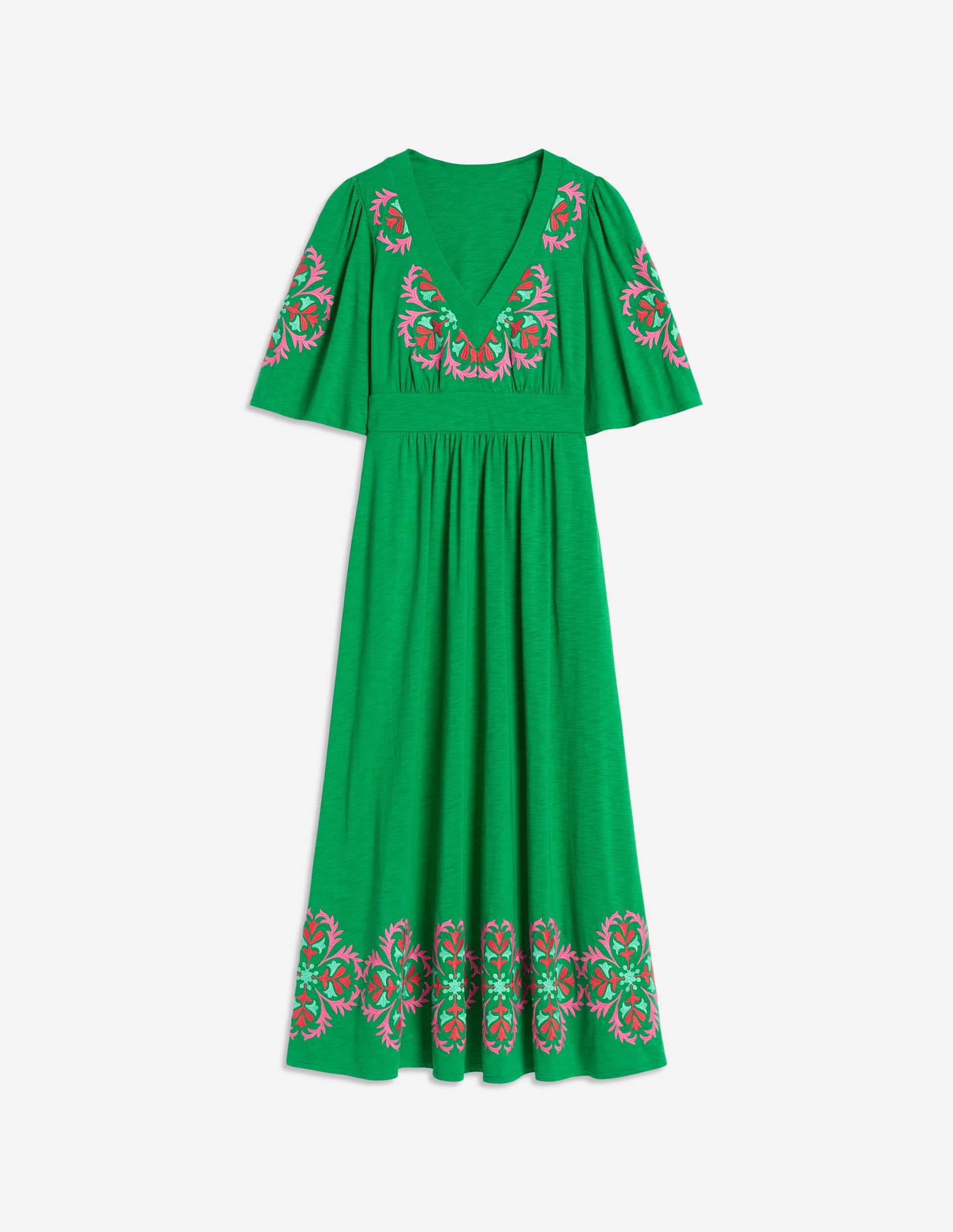 Maya Embroidered Kimono Dress-Rich Emerald, Embroidered | Boden Global Maya Embroidered Kimono Dress-Rich Emerald, Embroidered | Boden Global