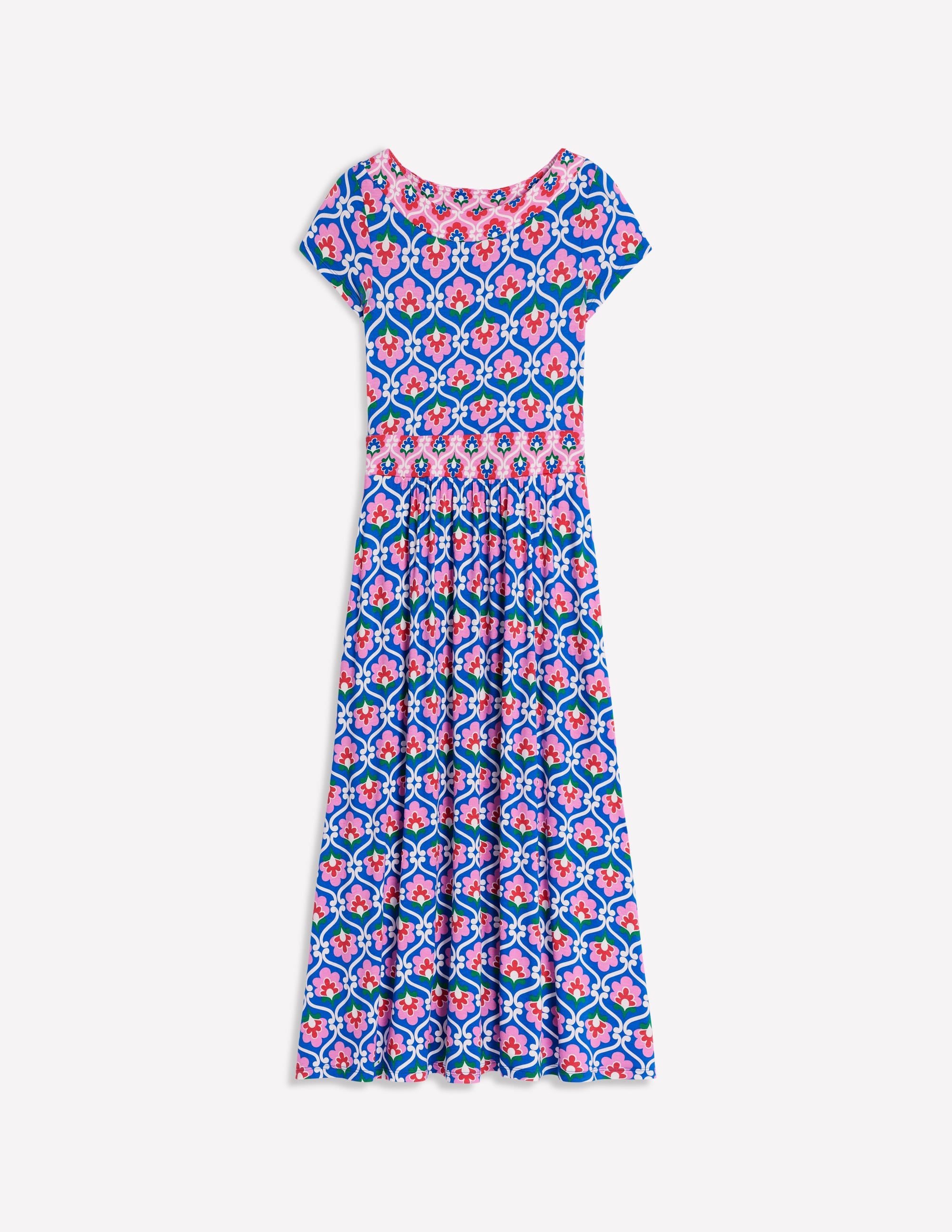 Melanie Jersey Midi Dress-Gallery Blue, Ivy Trellis - Image 6