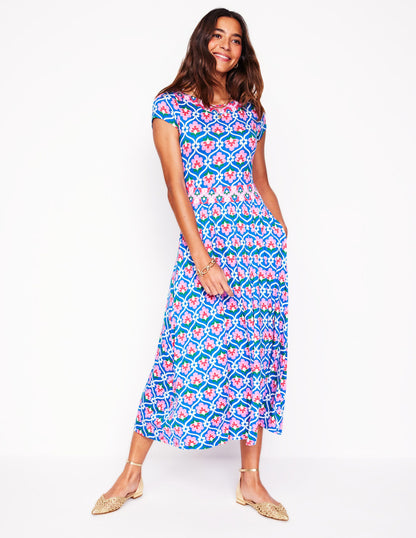 Melanie Jersey Midi Dress-Gallery Blue, Ivy Trellis