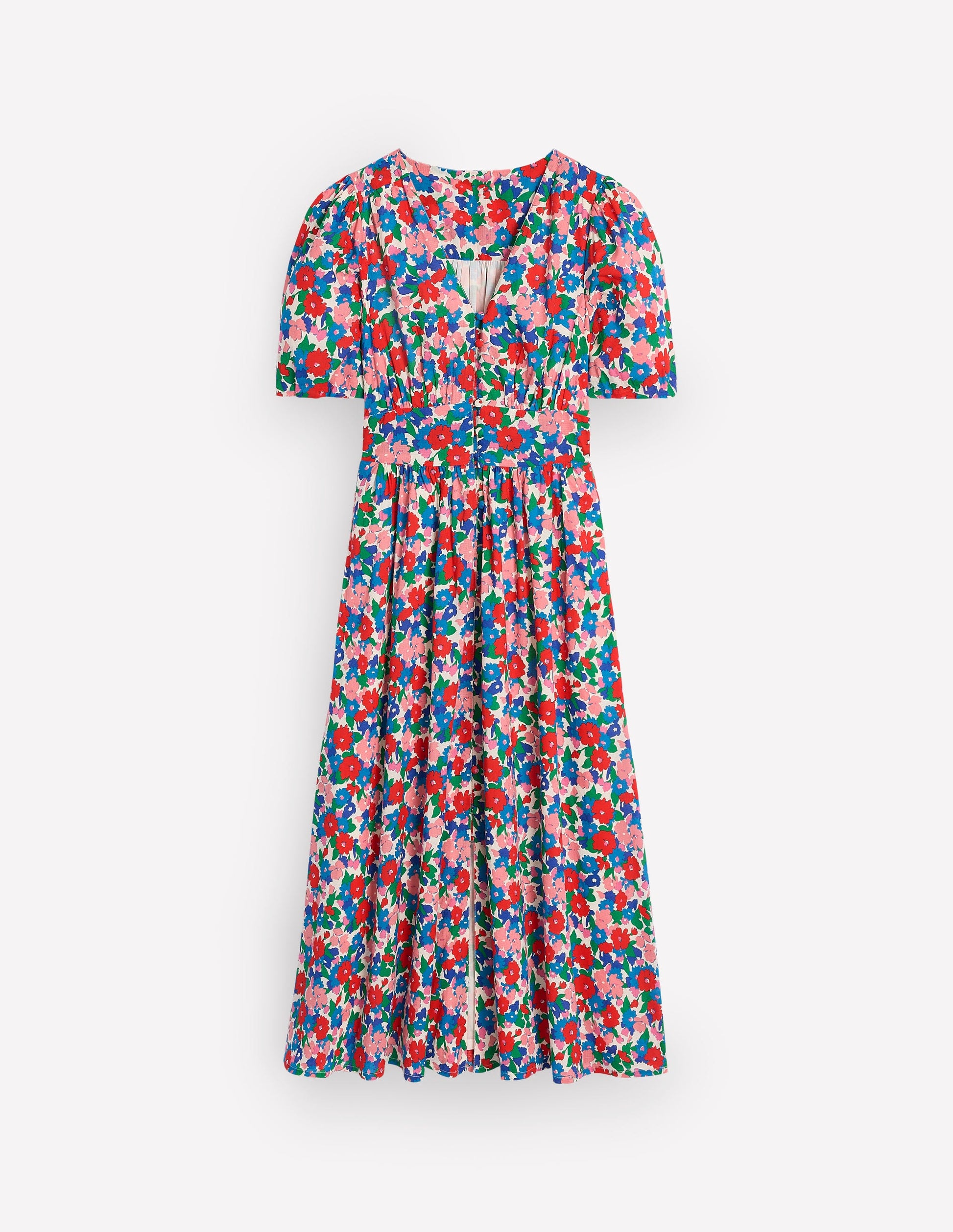 Lillian Cotton Midi Dress-Multi, Painterly Meadow-6