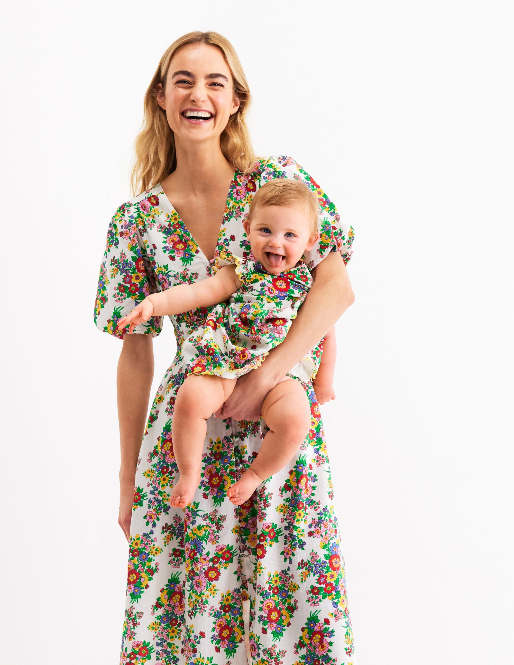Lillian Cotton Midi Dress-Multi, Bouquet Cluster - Image 6