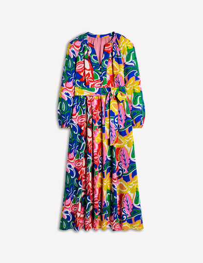 Faye Double Cloth Dress-Multi, Foliage Twirl-5