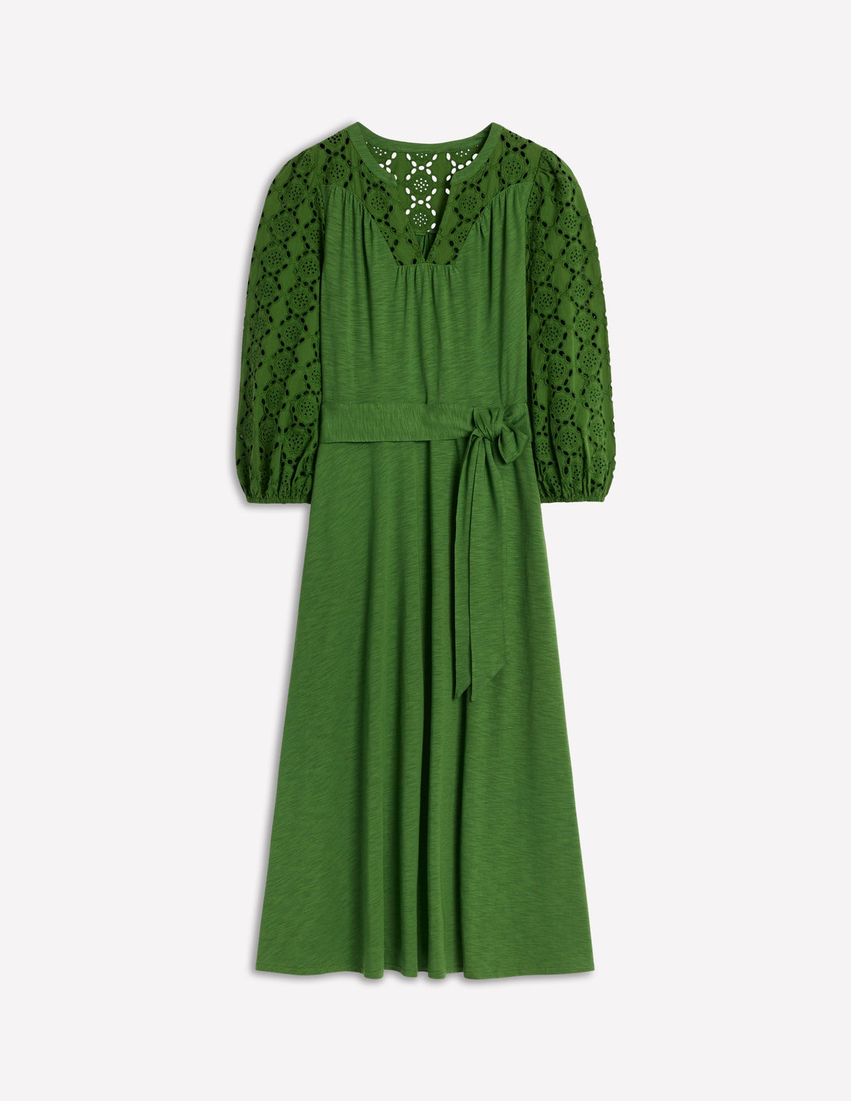 Eden Broderie Jersey Dress-Promenade Green - Image 5