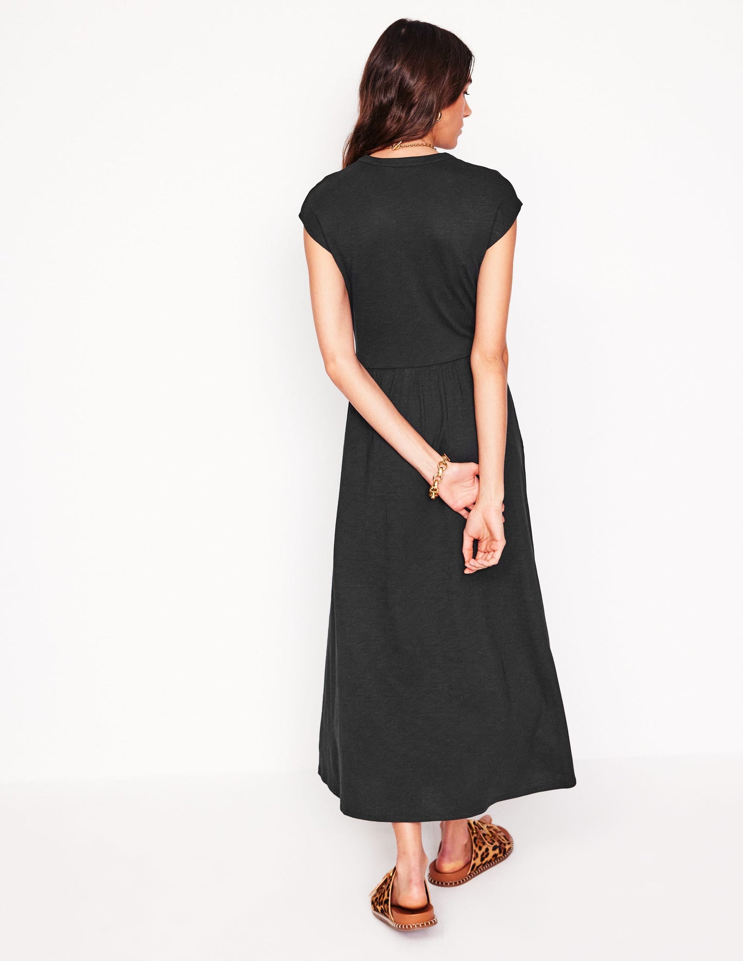 Chloe Jersey Midi Dress-Black