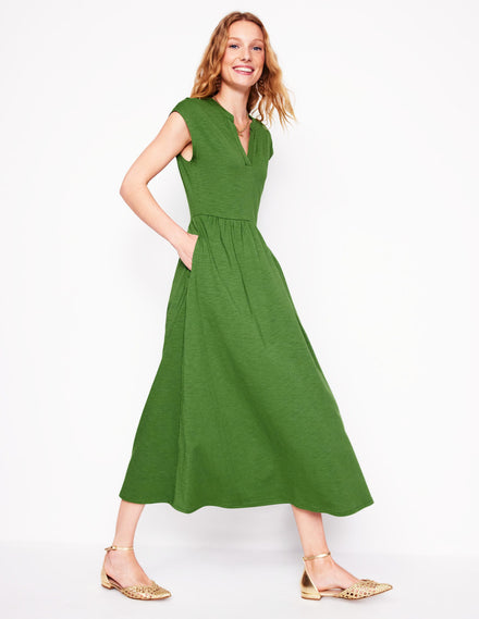 Chloe Jersey Midi Dress-Promenade Green