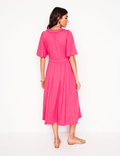 Maddie Trim Jersey Dress-Camelia Pink-3