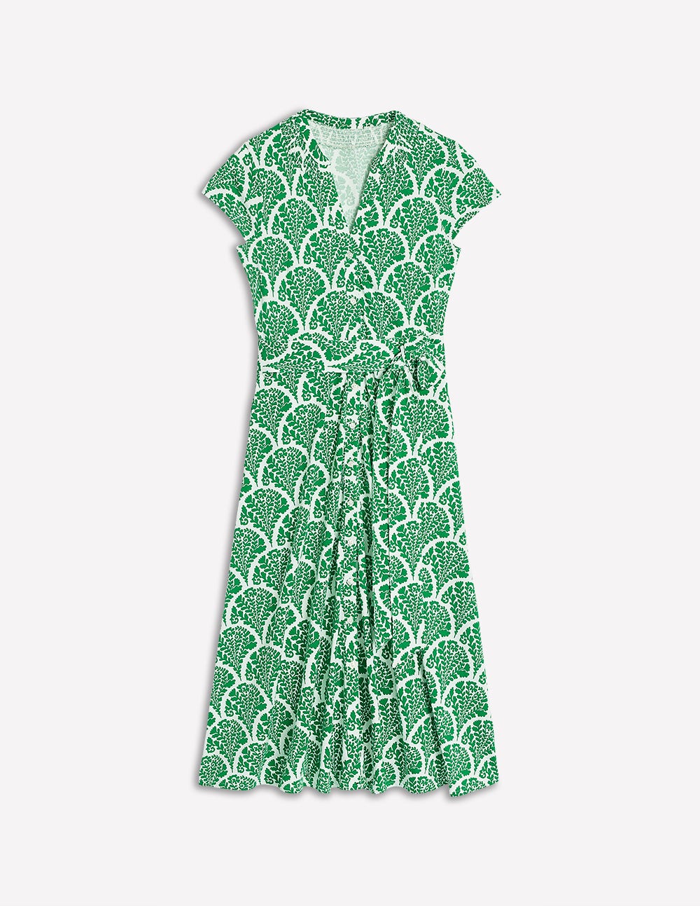 Sara Jersey Shirt Dress-Rich Emerald, Blossomy - Image 5