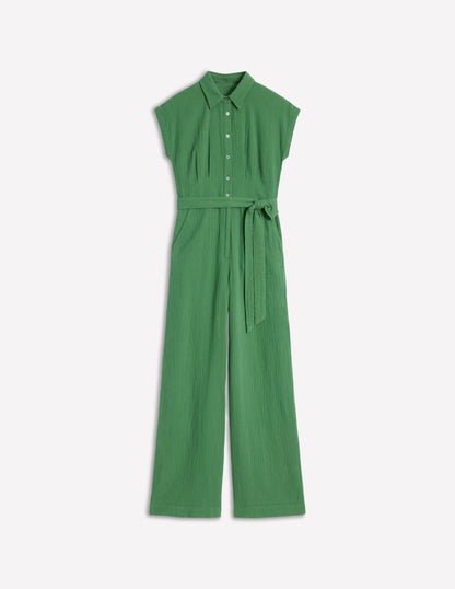 Colette Double Cloth Jumpsuit-Paradise Green-5