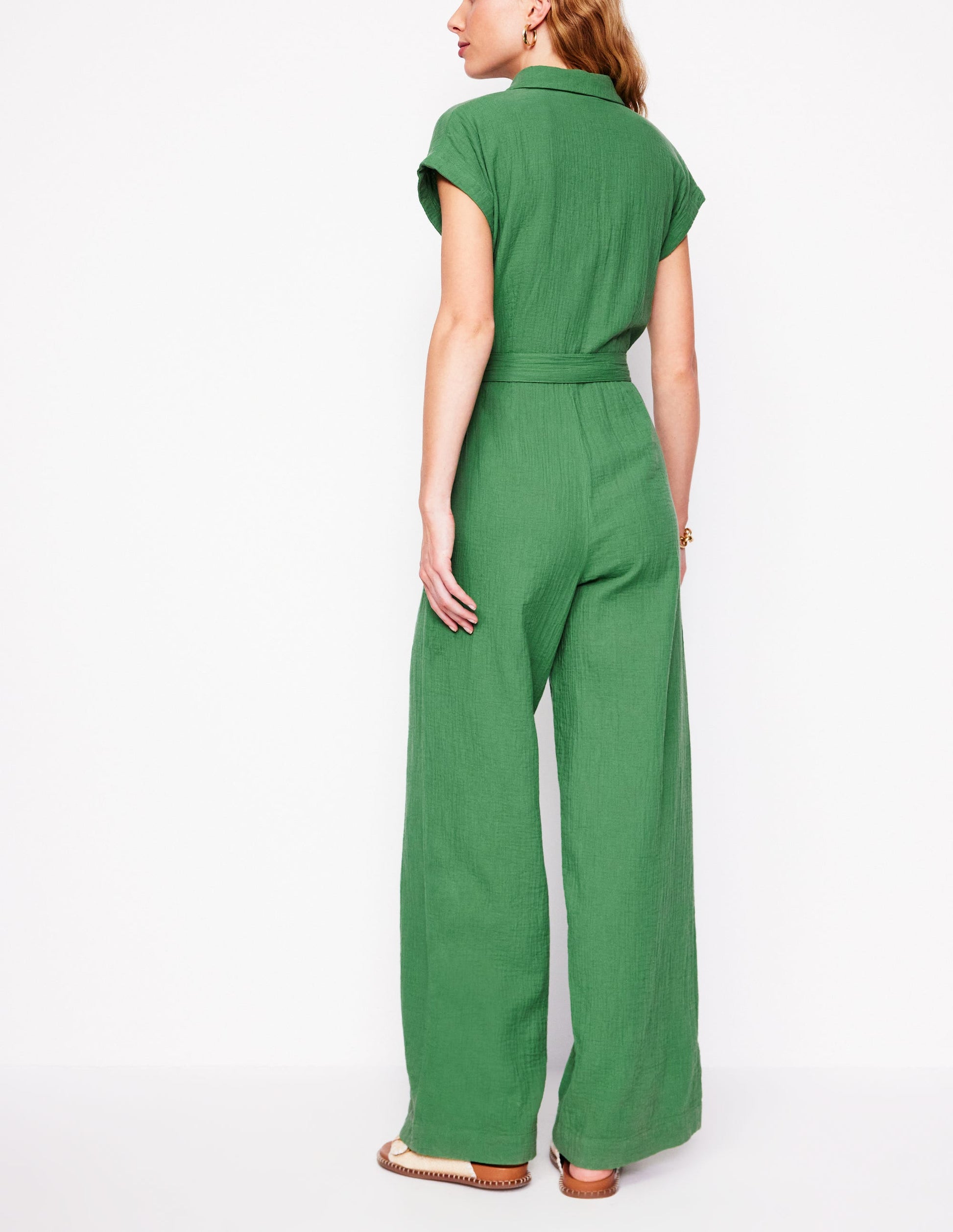 Colette Double Cloth Jumpsuit-Paradise Green-3