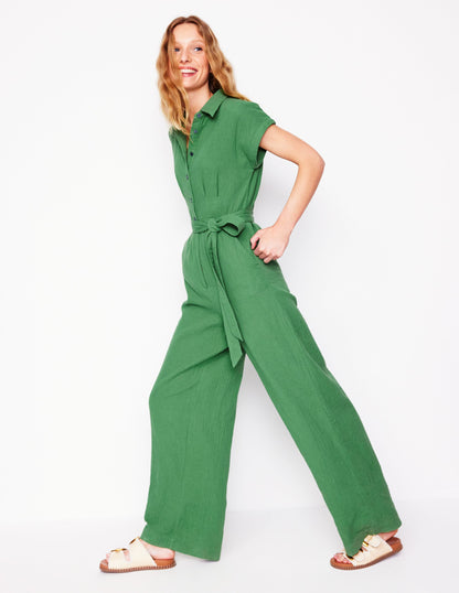 Colette Double Cloth Jumpsuit-Paradise Green-4