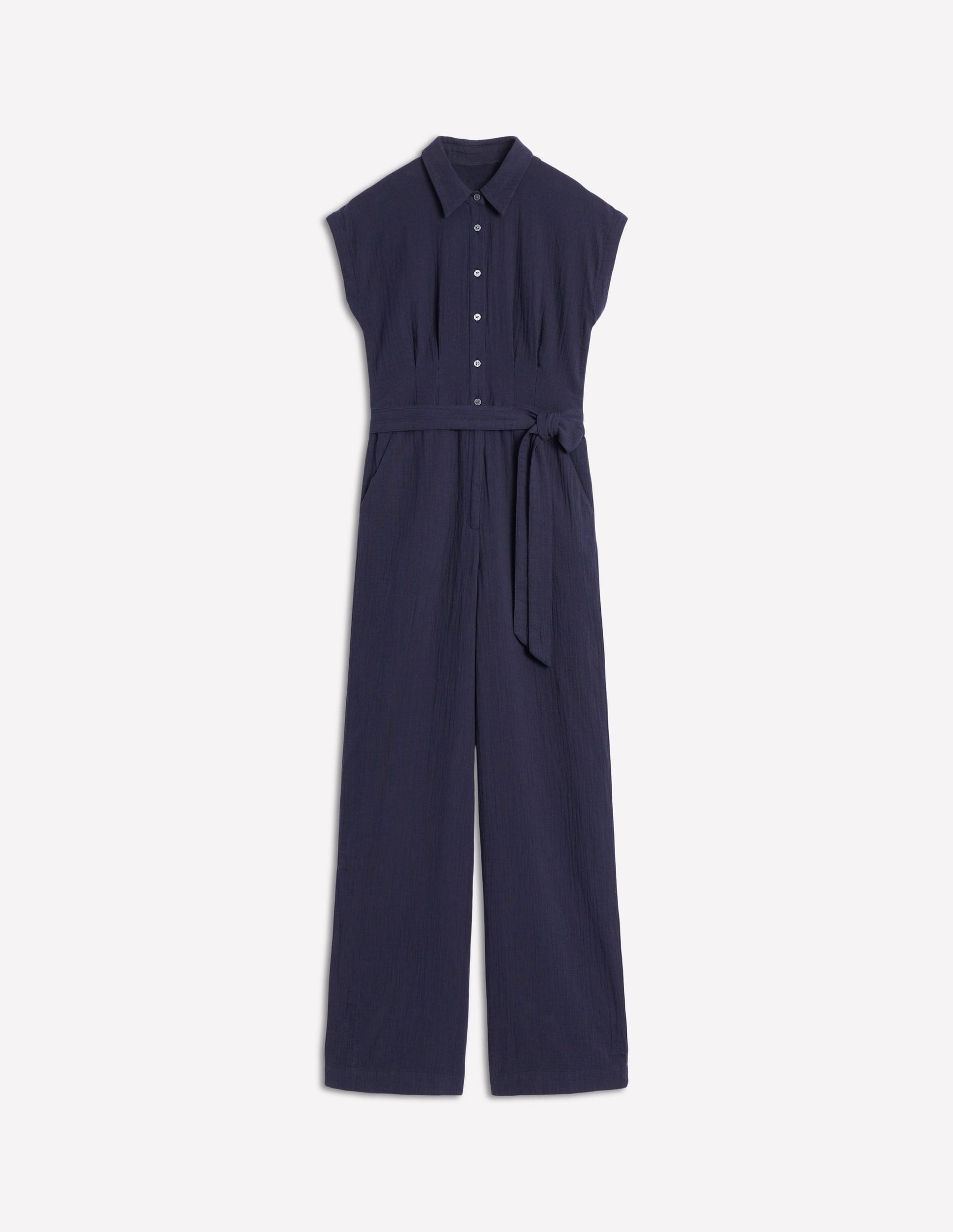 Colette Double Cloth Jumpsuit-Navy-5