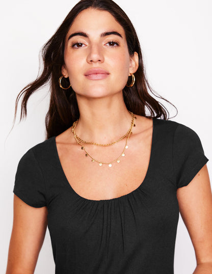 Samantha Scoop Jersey Dress-Black-2