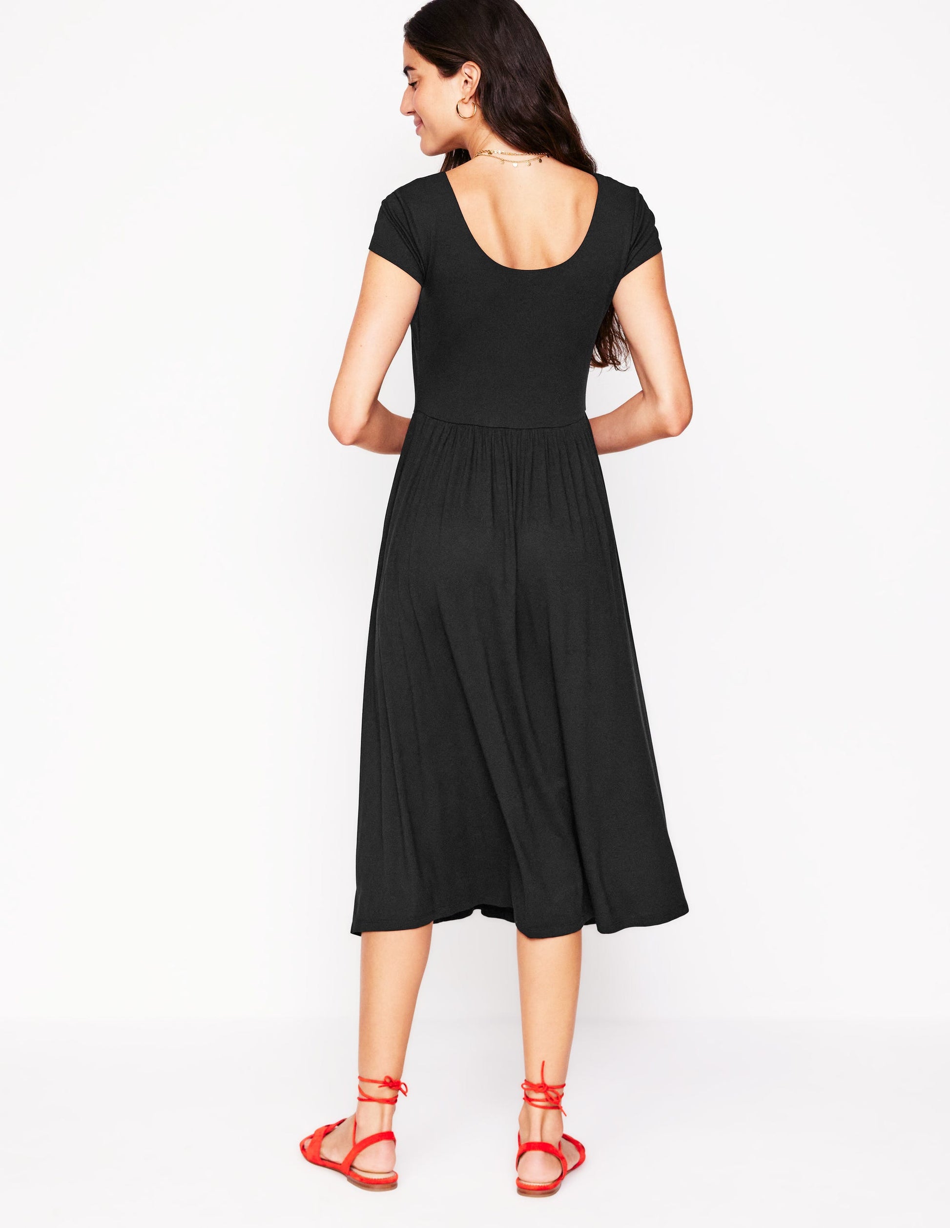 Samantha Scoop Jersey Dress-Black-3