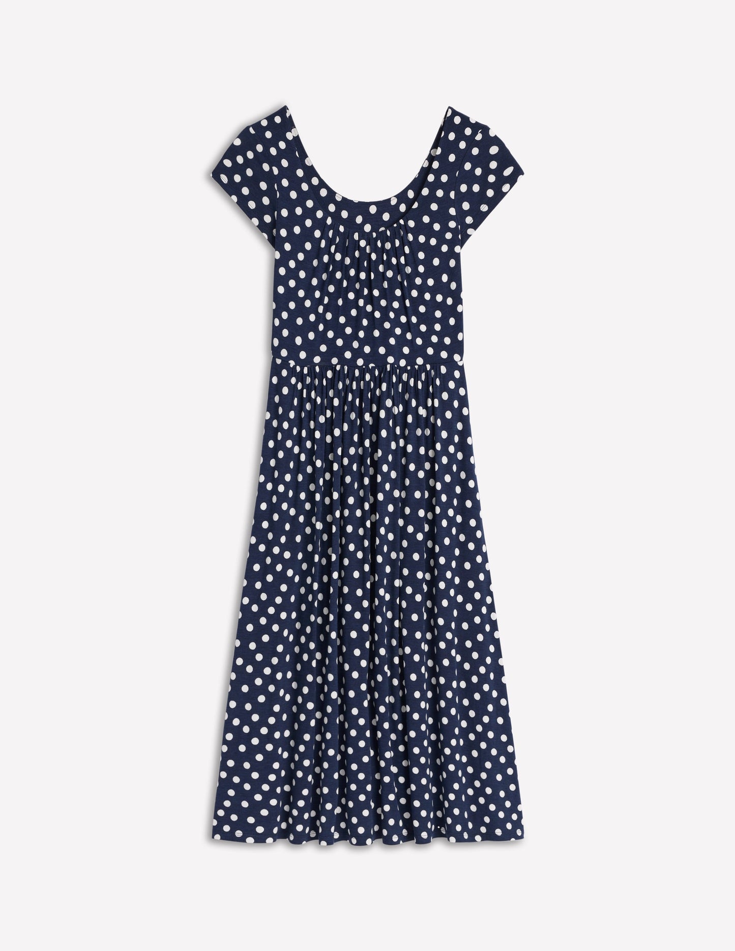 Samantha Scoop Jersey Dress-French Navy, Painted Dot
