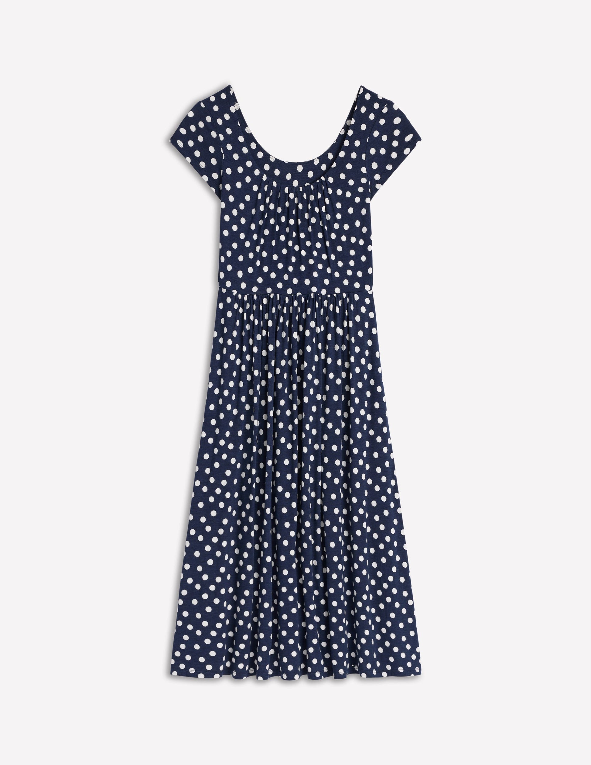 Samantha Scoop Jersey Dress-French Navy, Painted Dot-5
