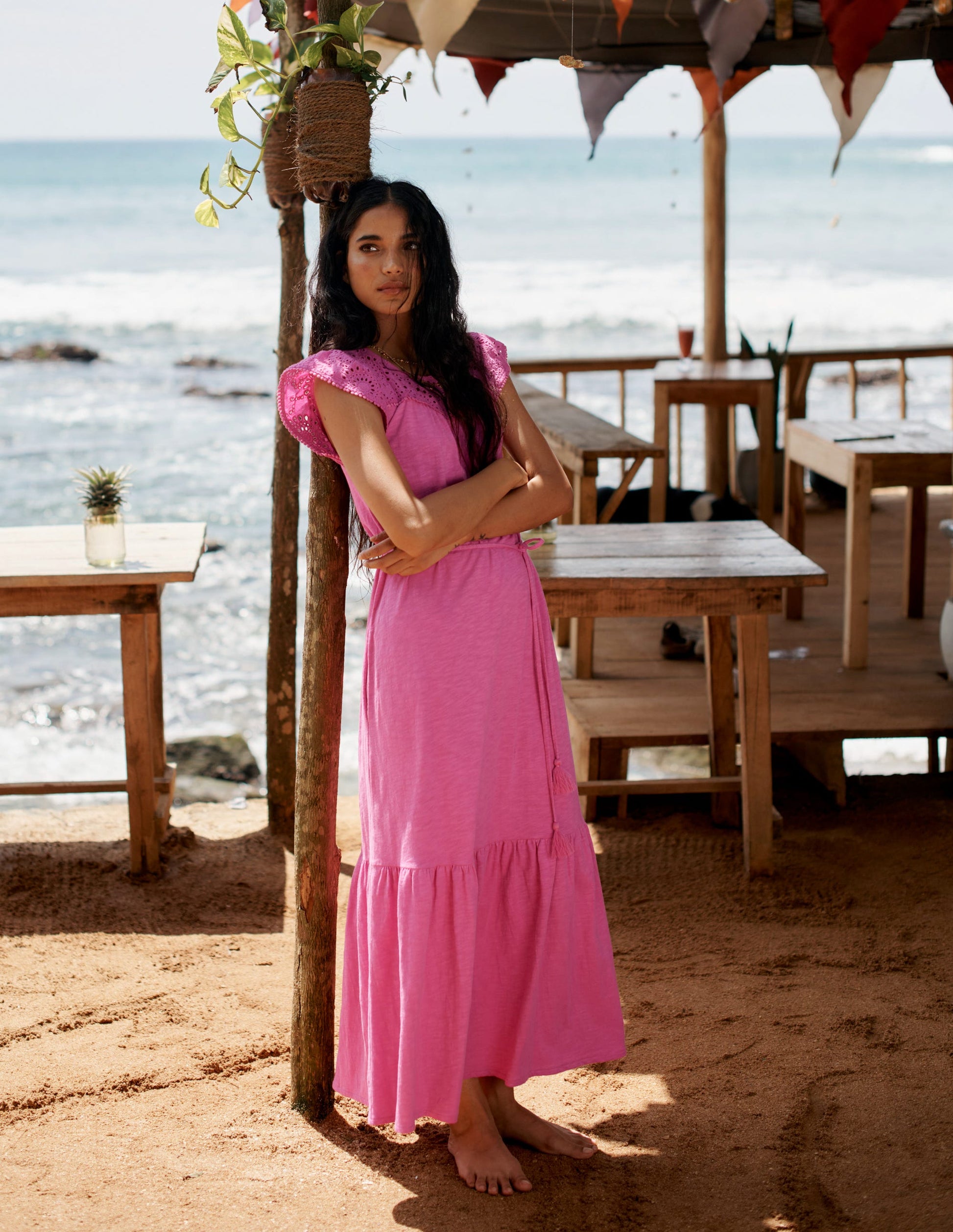 Juliet Broderie Midi Dress-Tickled Pink-5
