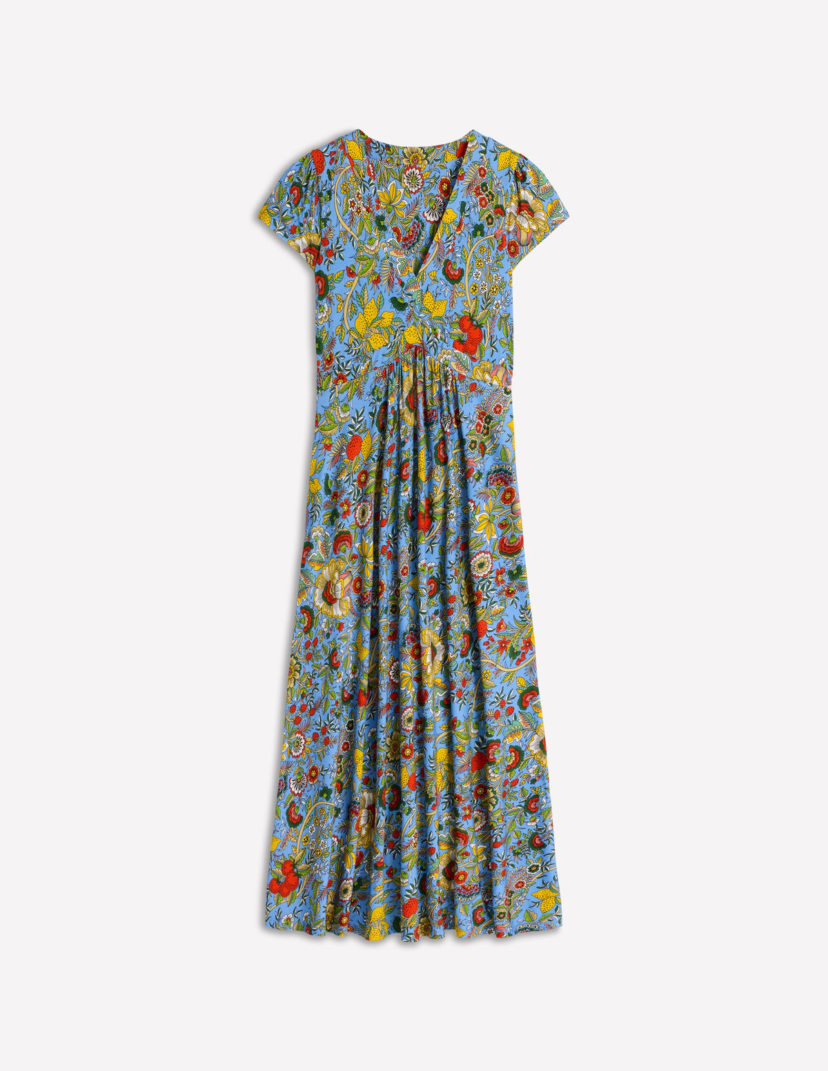 Bias Cut Jersey Midi Dress-Multi, Citrus Vine - Image 5