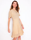 Cotton Stitch Crew Dress-Ivory