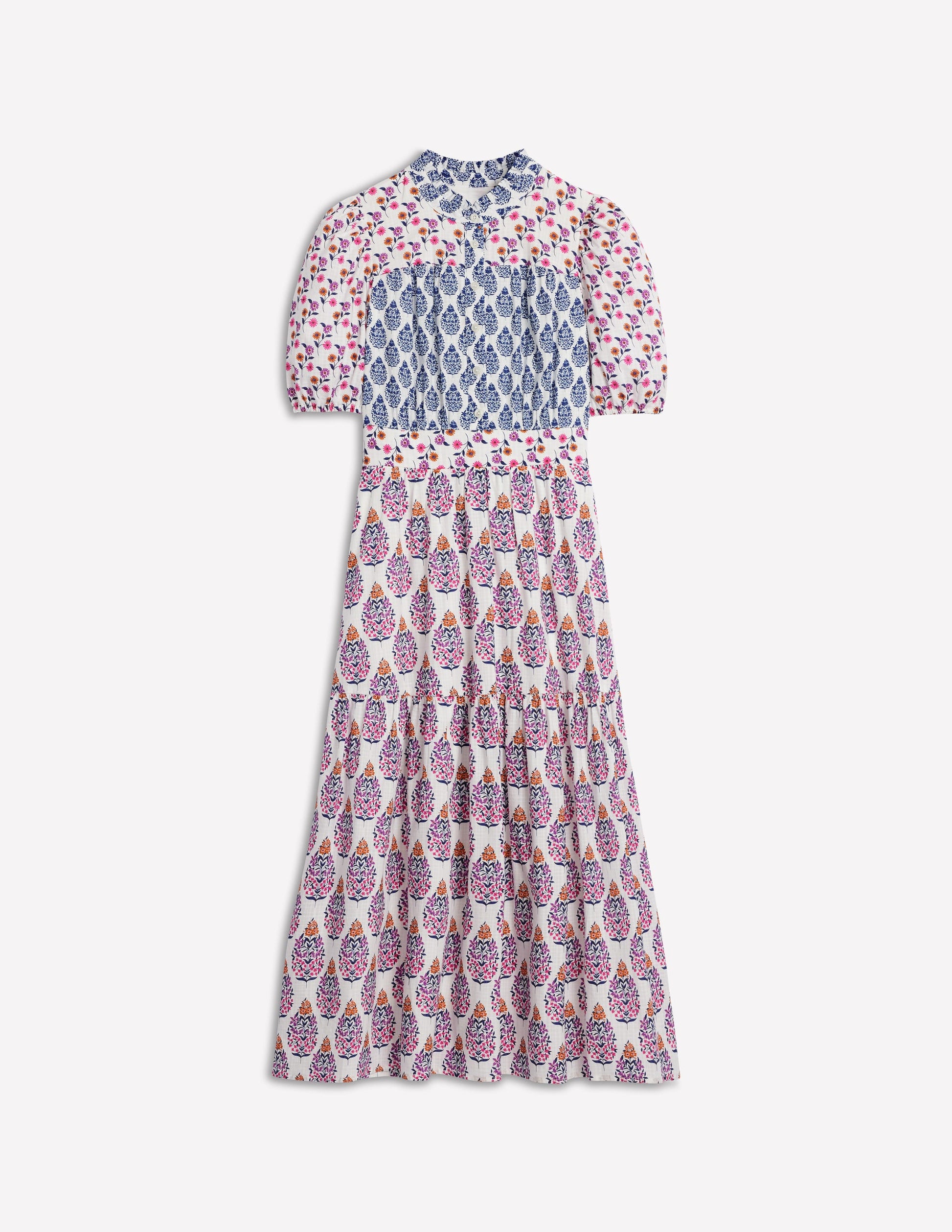 Beatrice Cotton Midi Dress-Multi, Wildflower Bouquet-8