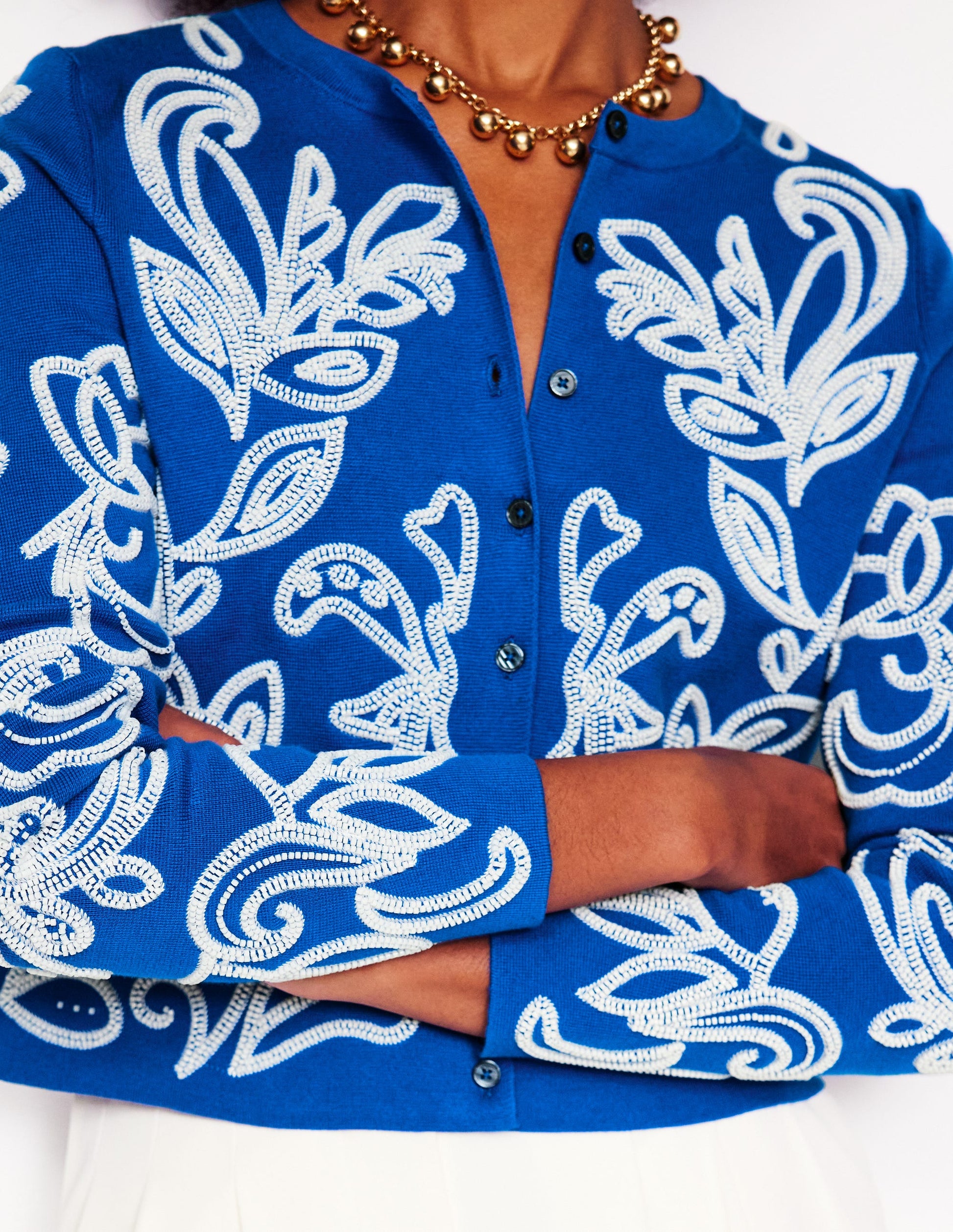 Embellished  Cardigan-Gallery Blue-3