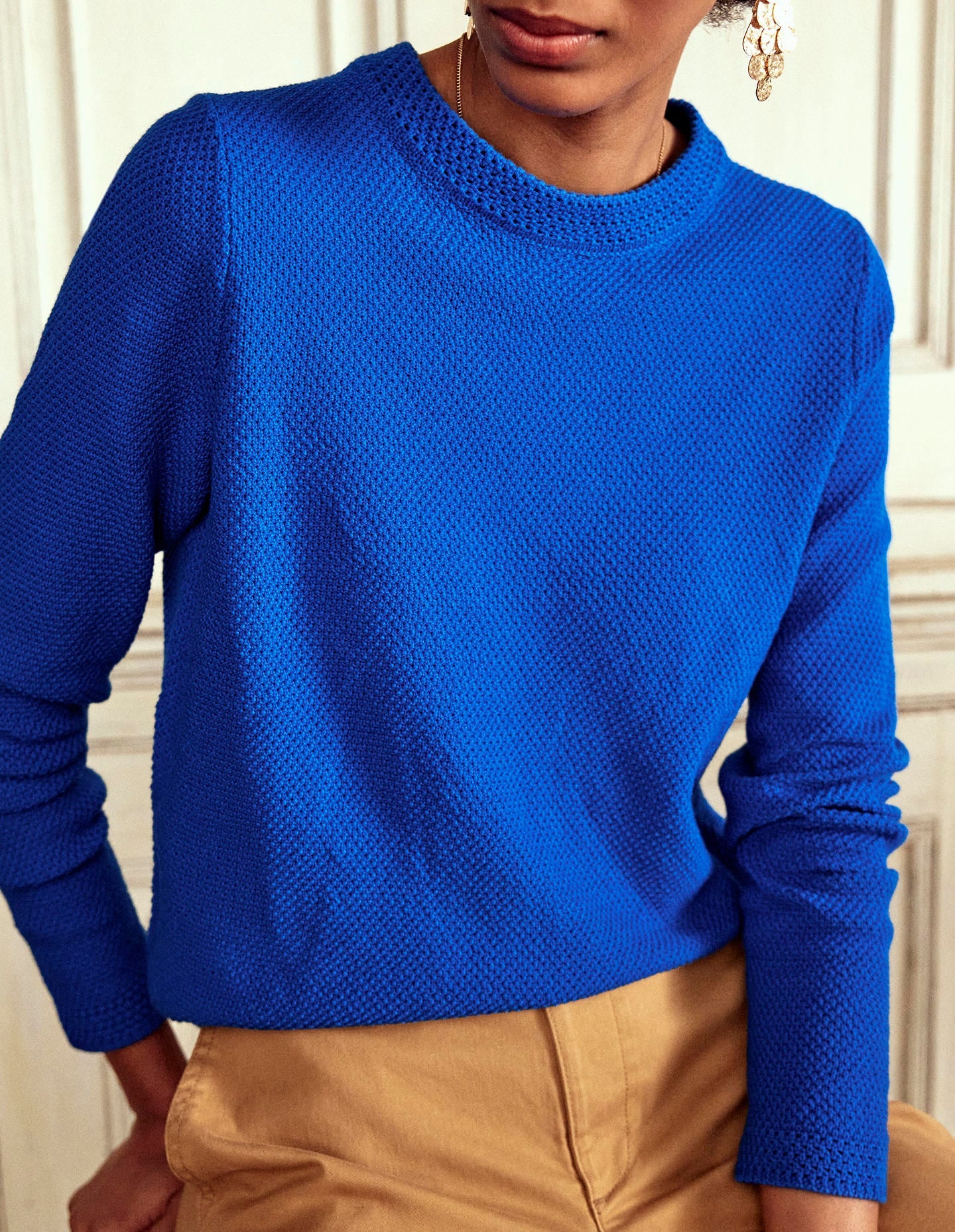 Callie Crochet Trim Jumper-Gallery Blue - Image 6