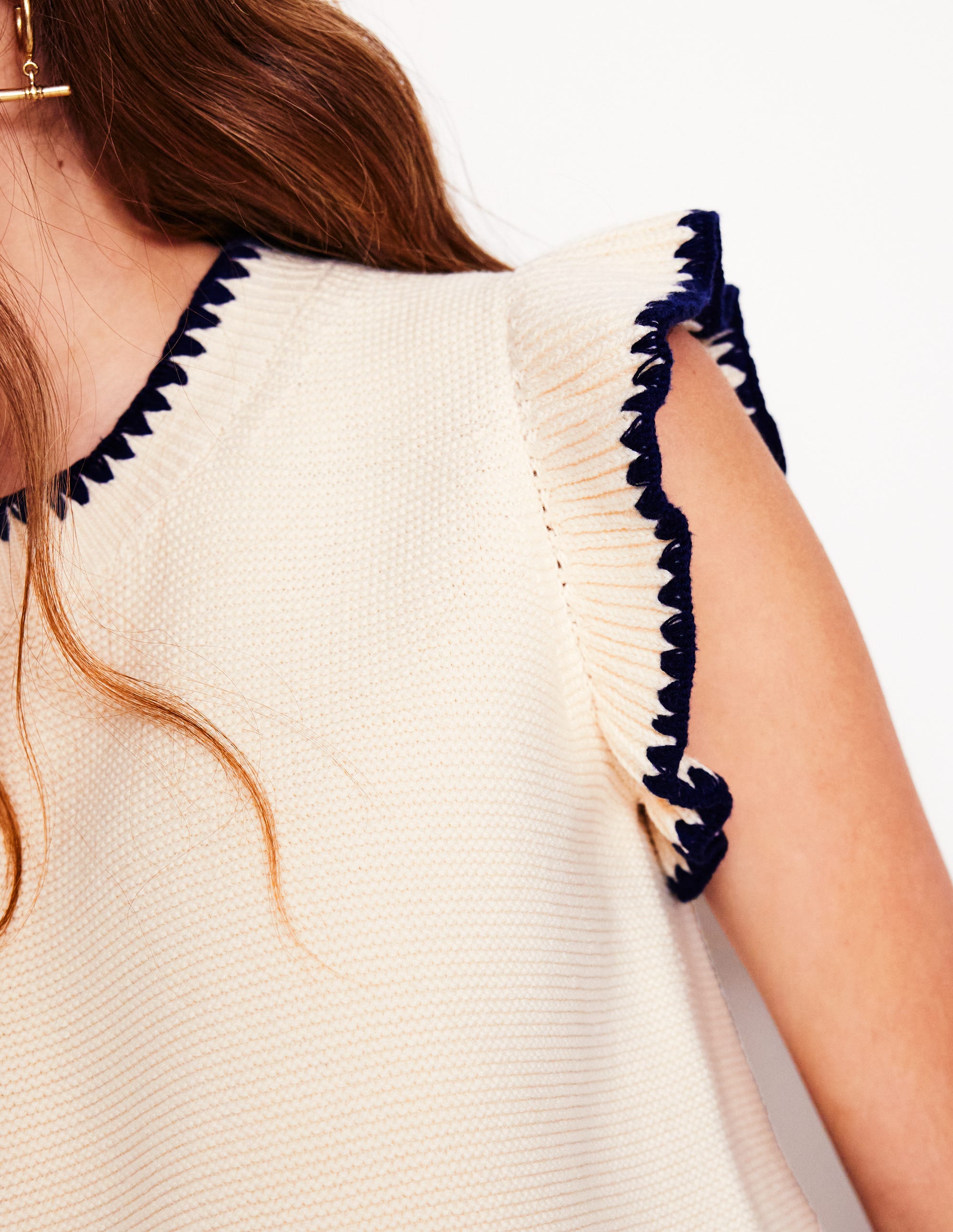 Lena Stitch Detail Tank-Warm Ivory - Image 2