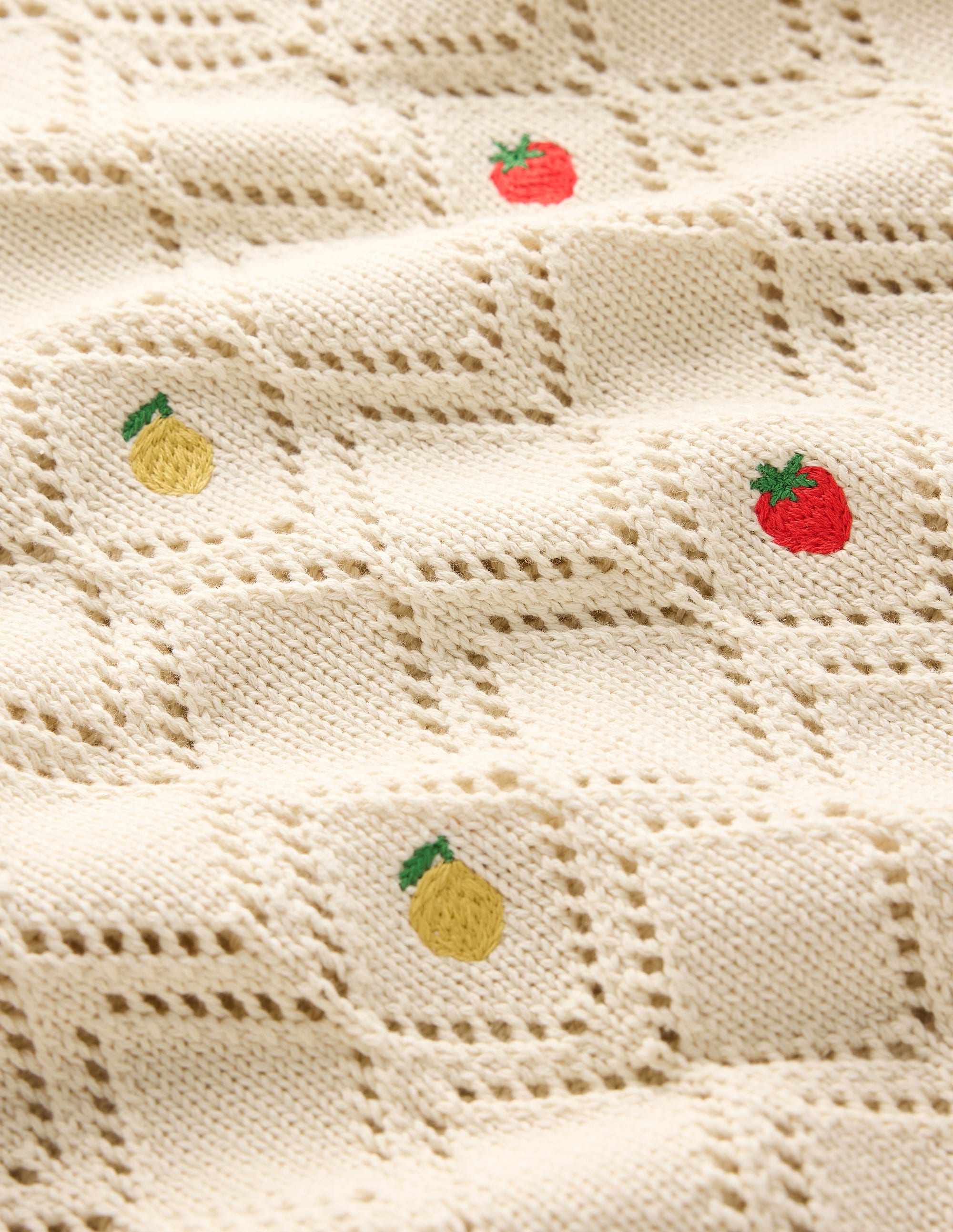 Enid Embroidered Jumper-Warm Ivory, Fruit - Image 9