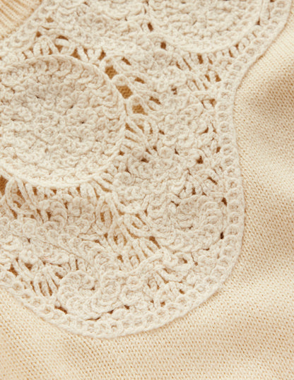 Embroidered Yoke Knitted Tee-Warm Ivory-8