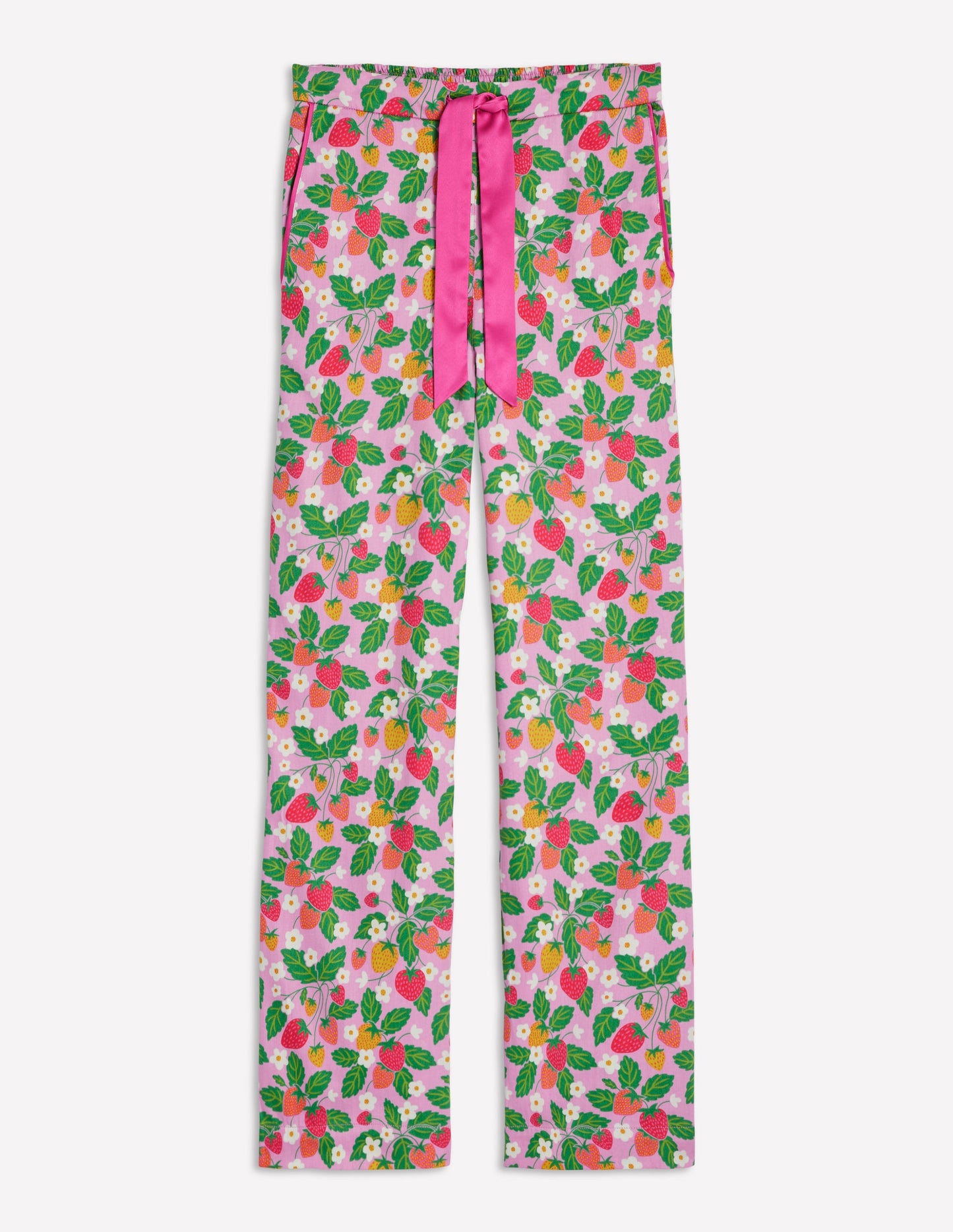 Cotton Sateen Pyjama Trousers-MeadowsweetPink Fruit Paradise