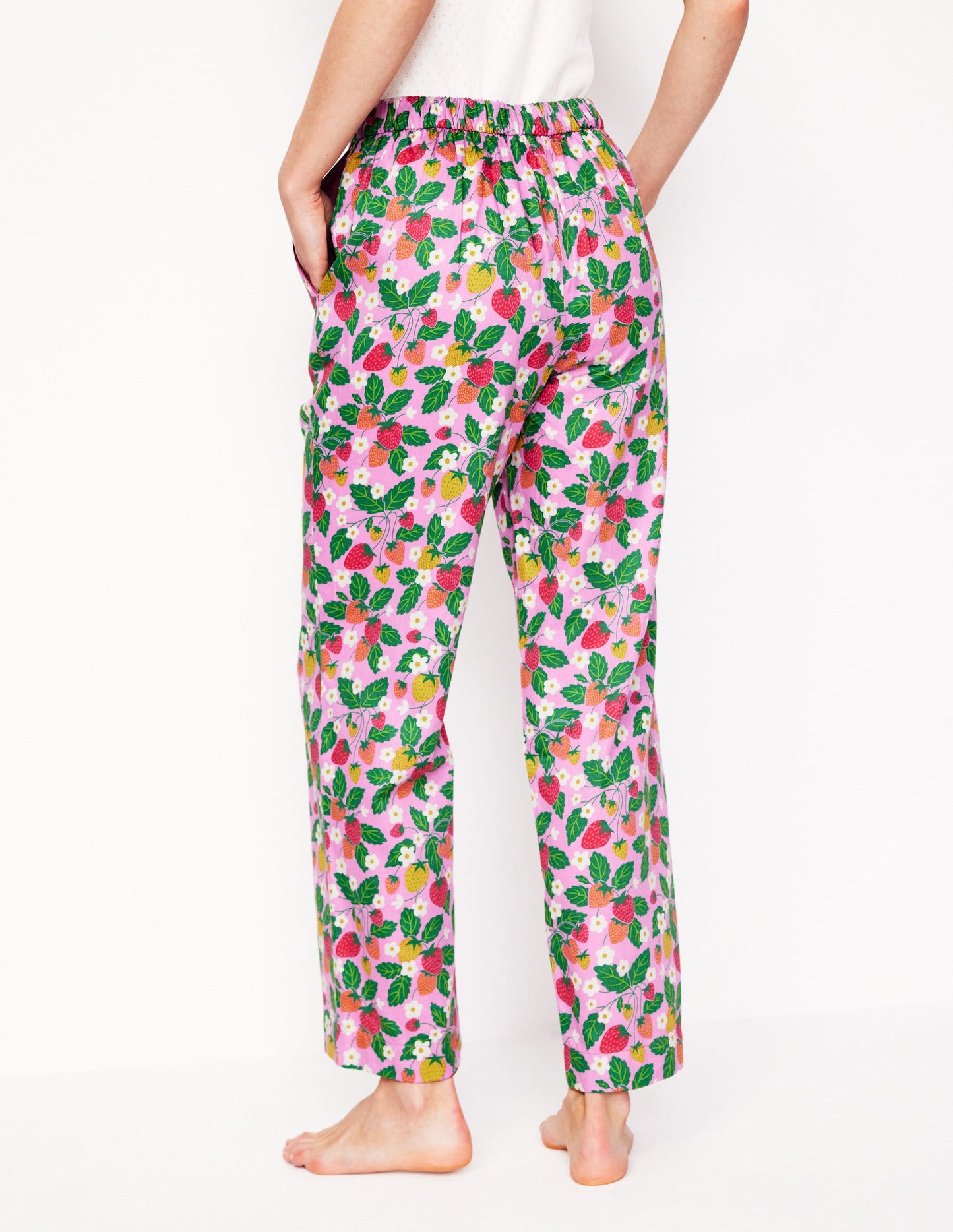 Cotton Sateen Pyjama Trousers-MeadowsweetPink Fruit Paradise