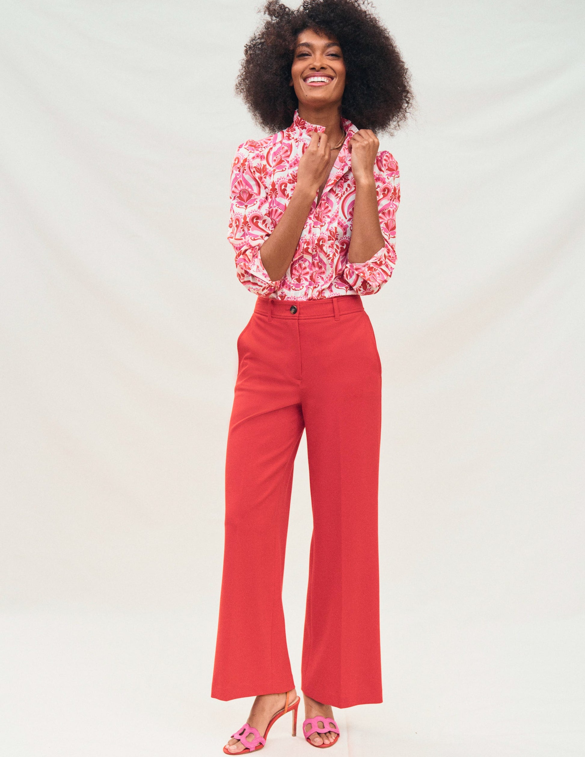 Cropped Ponte Trousers-Hot Pepper-2