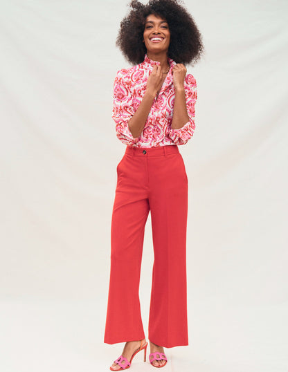 Cropped Ponte Trousers-Hot Pepper-2