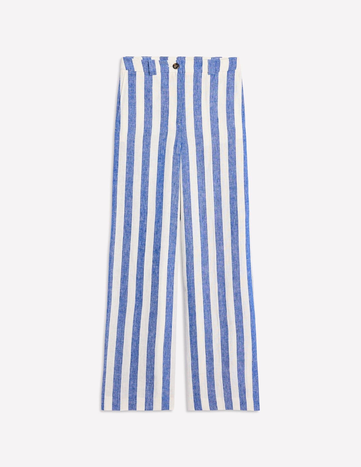 Westbourne Linen Trousers-Bright Blue Stripe