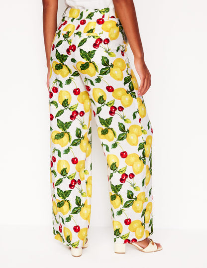 Westbourne Linen Trousers-Multi, Cherries and Lemons