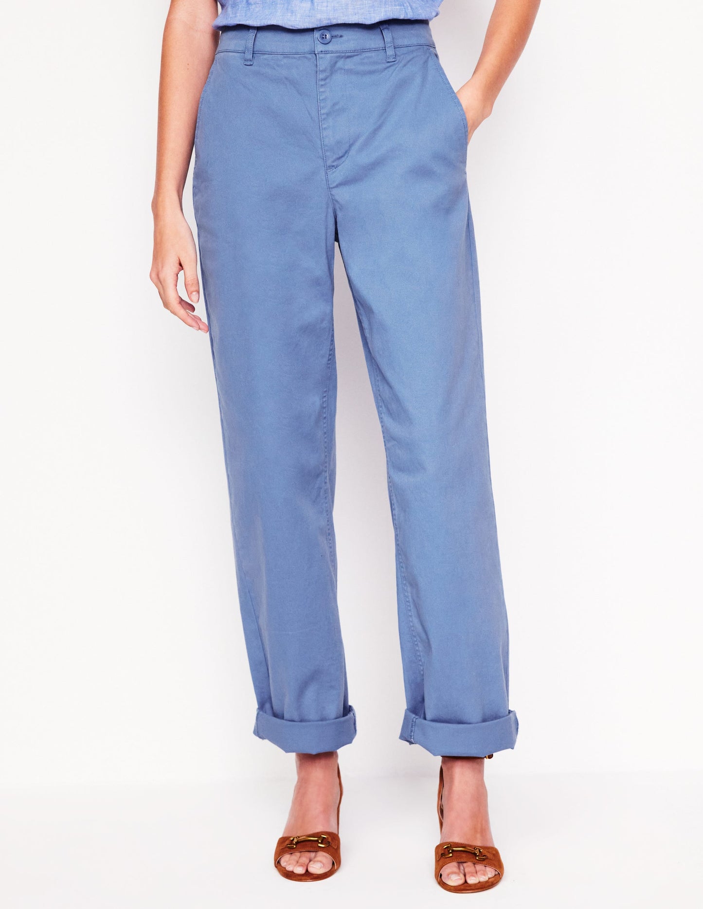 Barnsbury Tape Chino Trousers-Blue River