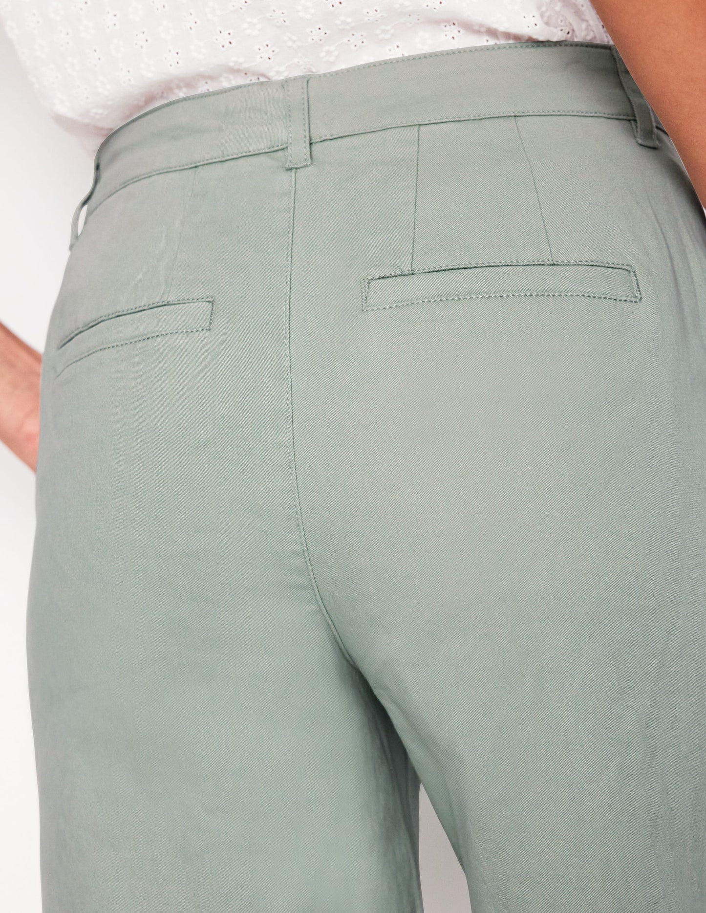 Barnsbury Crop Chino Trousers-Soft Jade