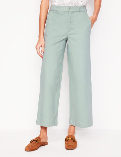 Barnsbury Crop Chino Trousers-Soft Jade