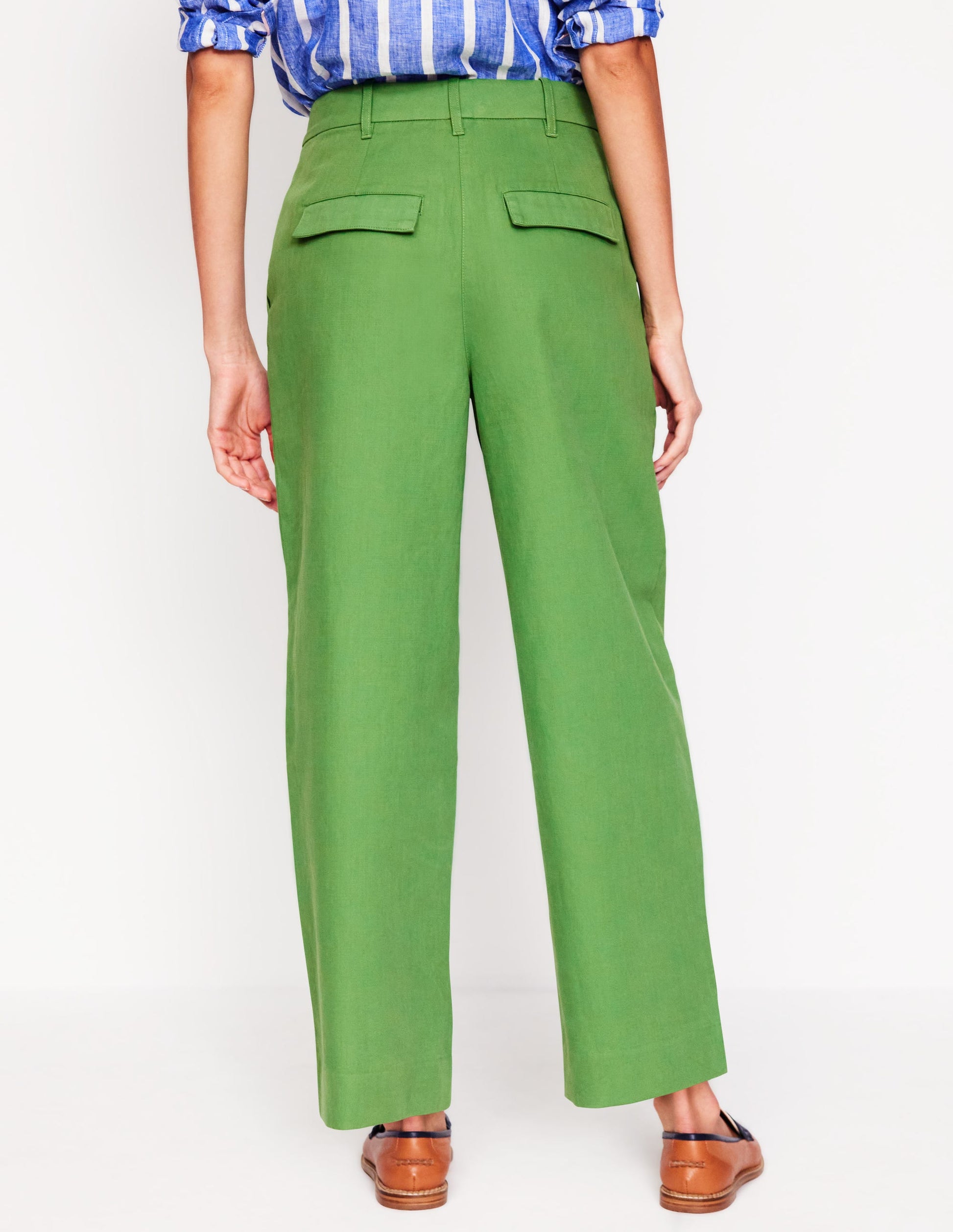 Bloomsbury Cotton Trousers-Paradise Green-3