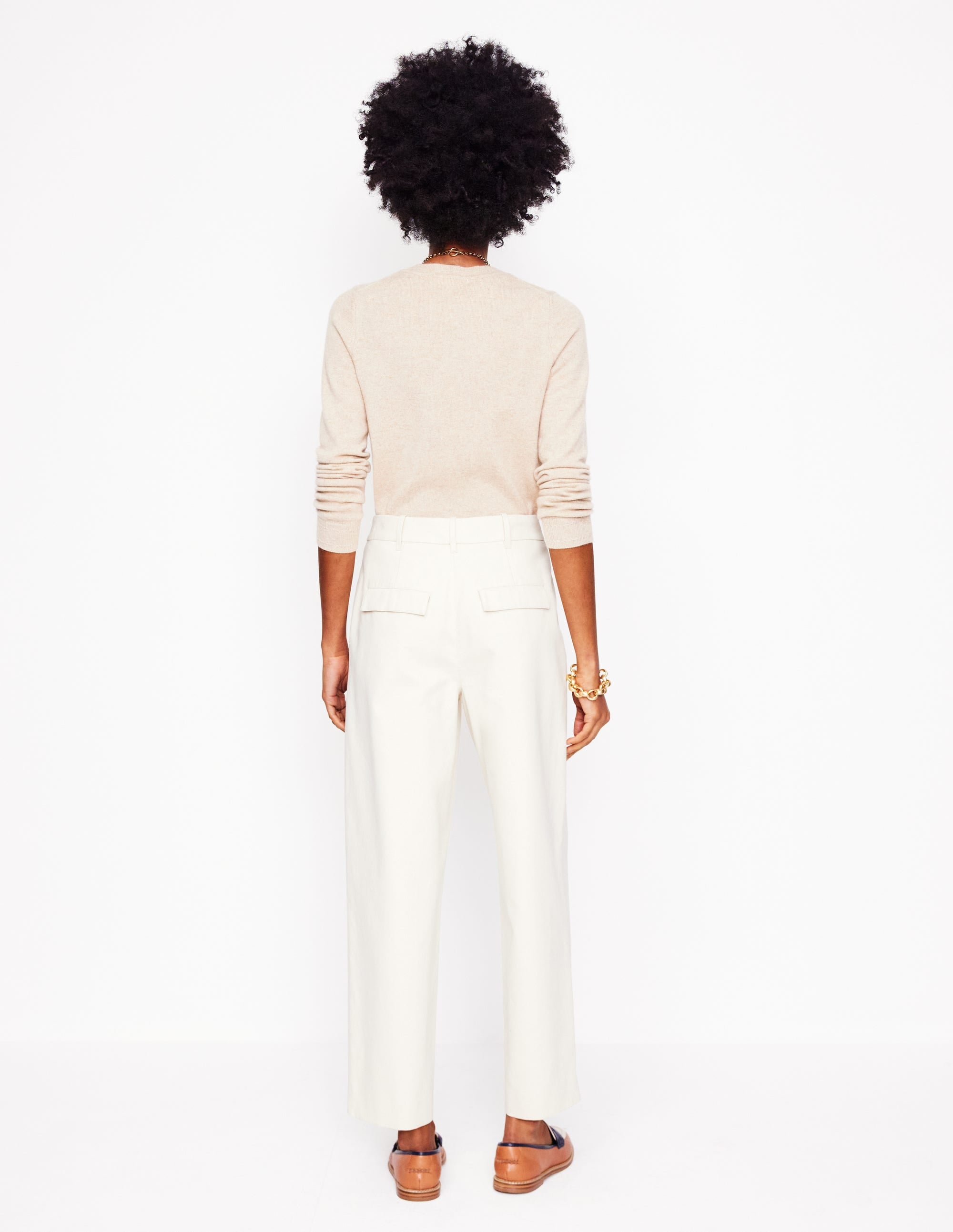 Bloomsbury Cotton Trousers-Off White - Image 3
