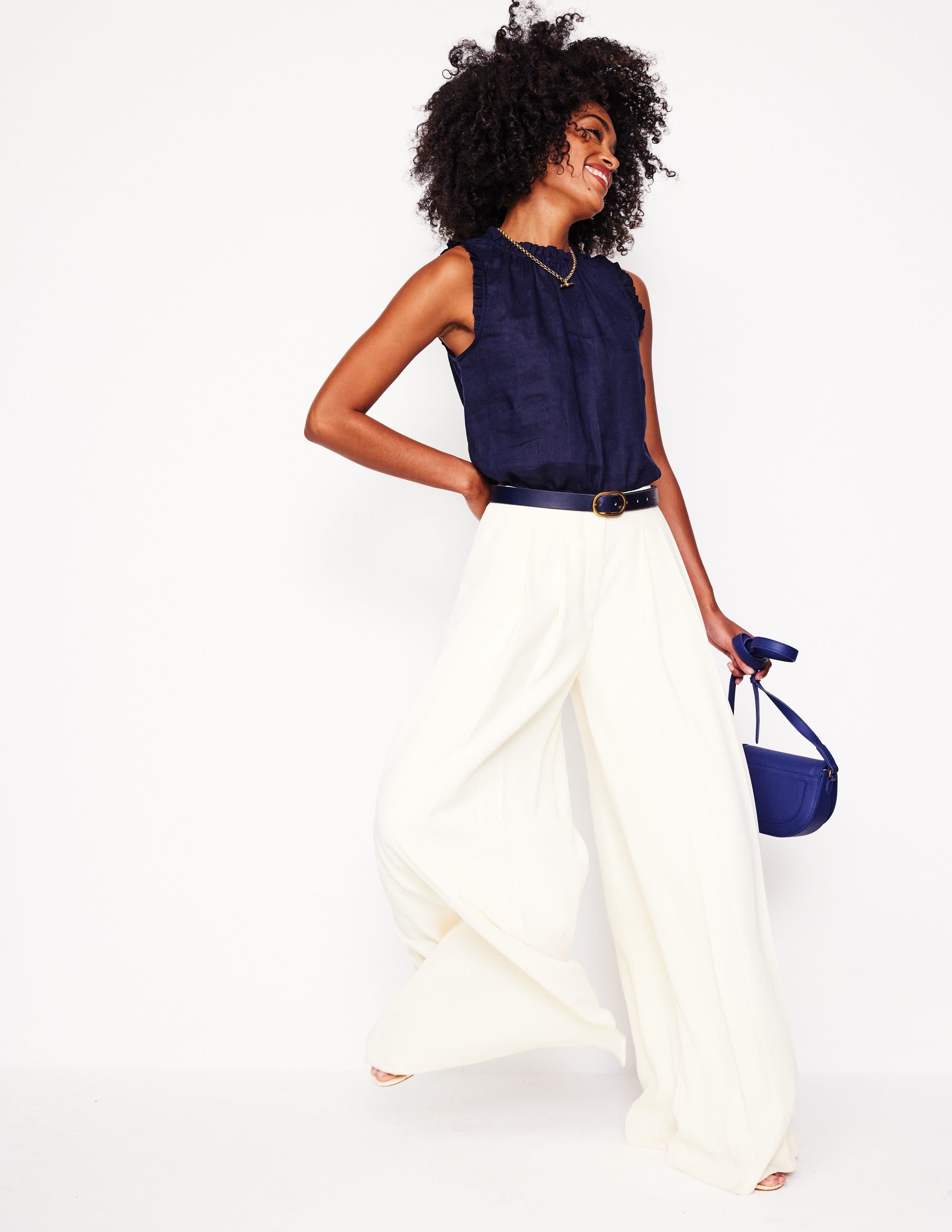 Regent Wide Leg Trousers-Ivo - Image 1