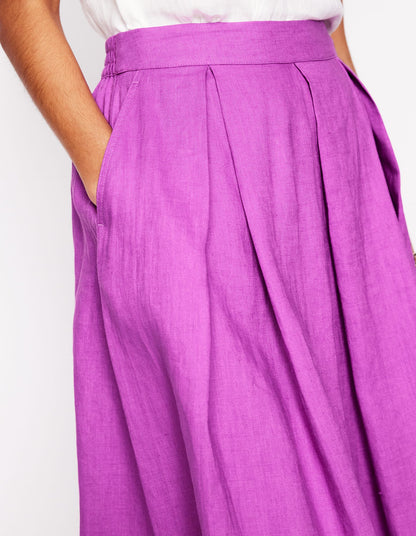 Verity Linen Midi Skirt-Foxglove Purple