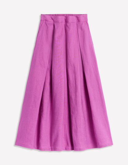 Verity Linen Midi Skirt-Foxglove Purple