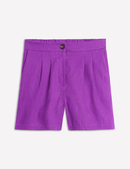 Dulwich Linen Shorts-Royal Purple-5