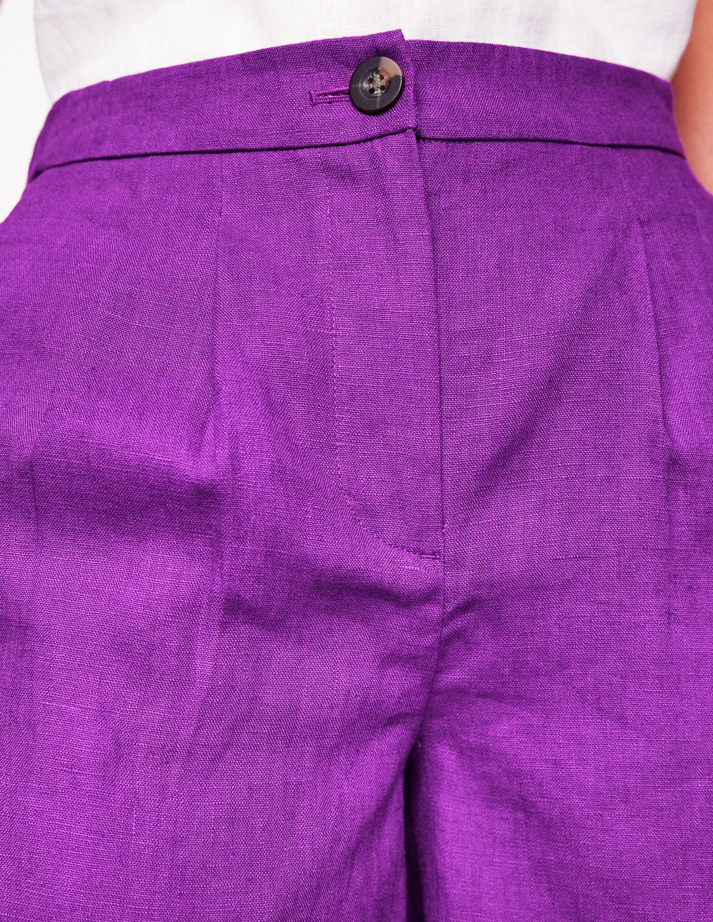 Dulwich Linen Shorts-Royal Purple