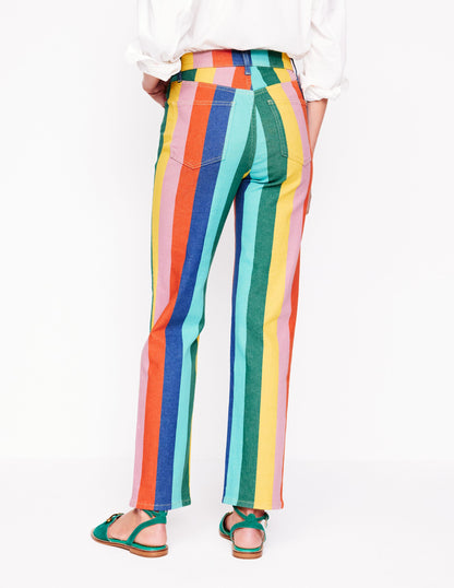 High Rise Stripe Jeans-Multi Stripe-5