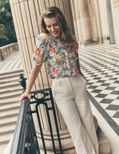 Wide Flare Trousers-Sandpiper Beige-6