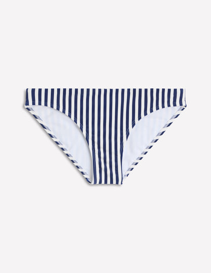 Classic Bikini Bottoms-Fine Navy, Ivory Stripe